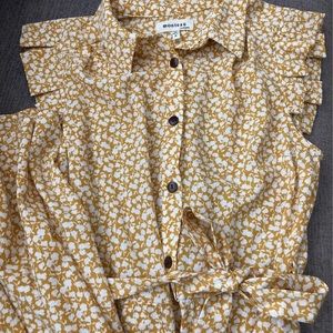 Mustard Yellow Floral Dress NWOT